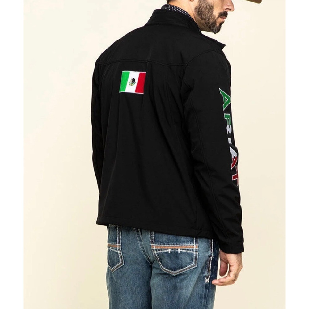 Ariat Mens Team Mexico Softshell Jacket Black AriatTEK Mexico‎ Flag XXL